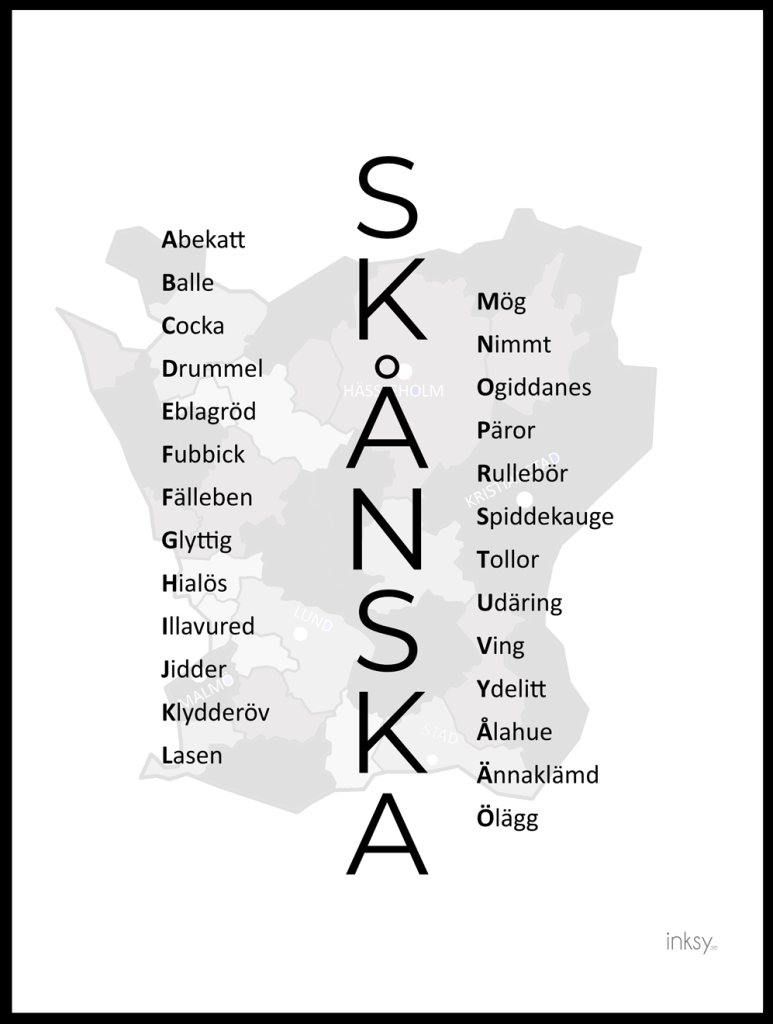 skånska dialekt tavla poster