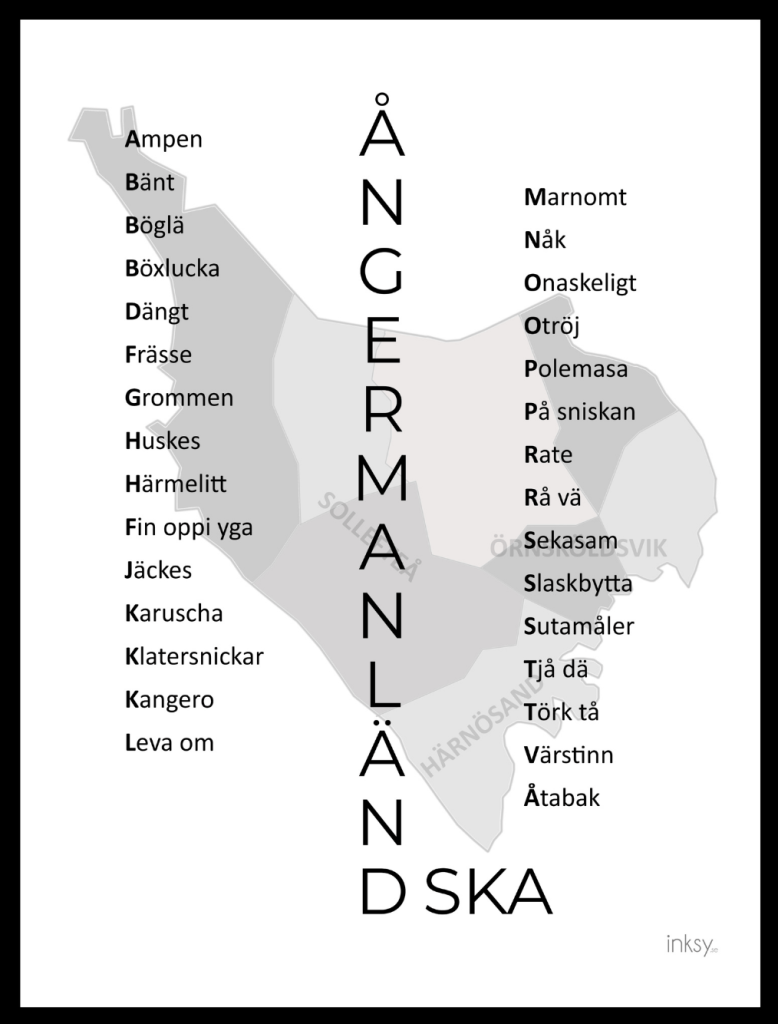 Ångermanländska svart Ångermanland tavla poster dialekt