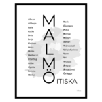 Malmöitiska svart Malmö dialekt tavla poster