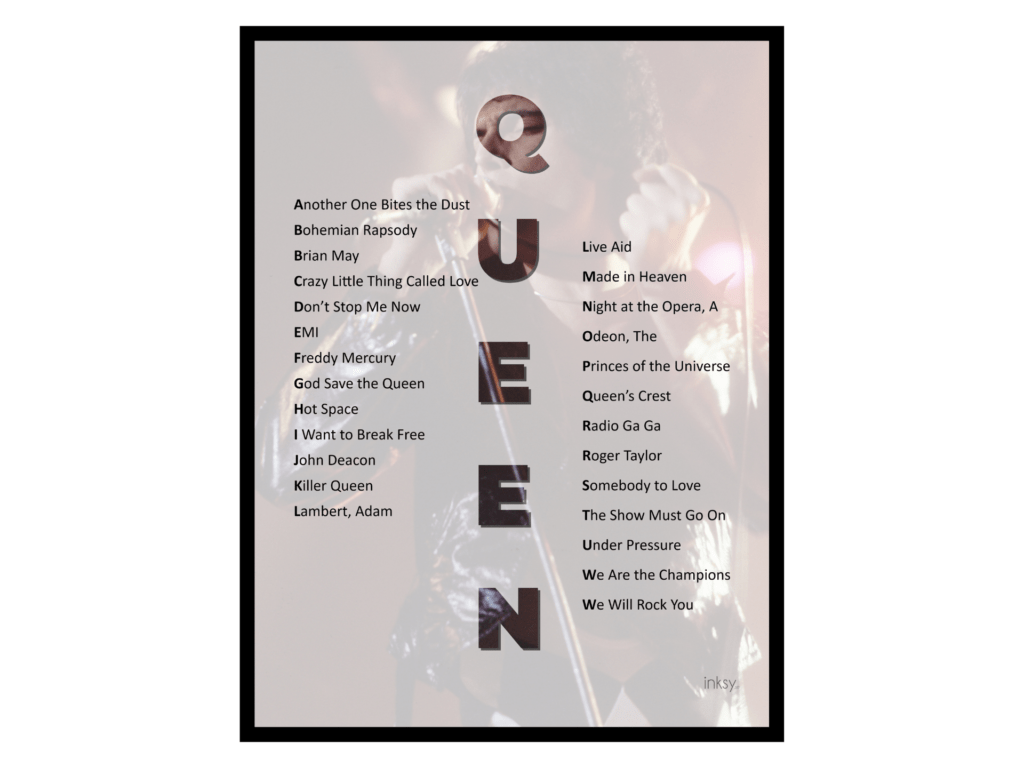 Queen tavla poster