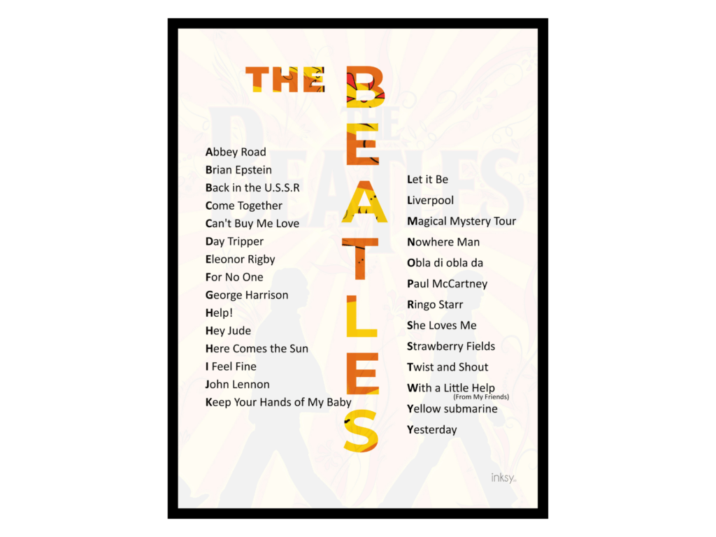 The Beatles tavla poster