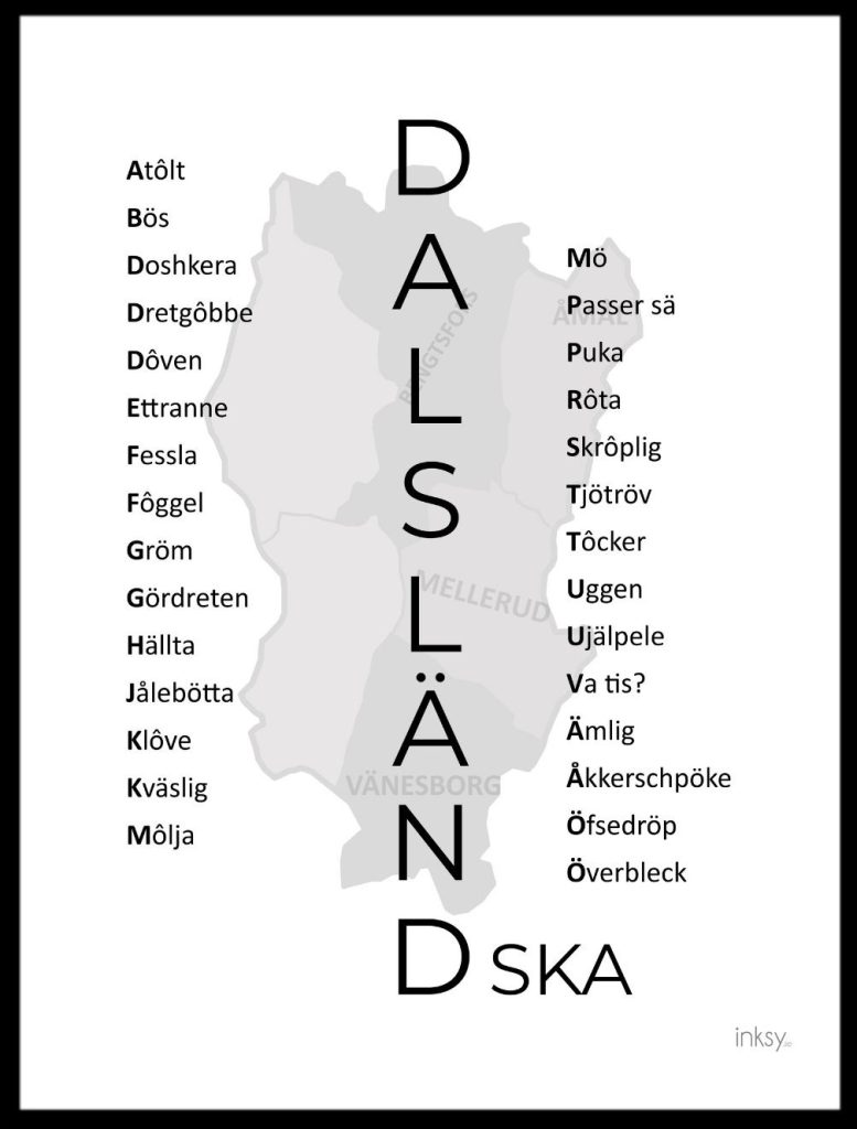 Dalsland poster tavla dialekt Dalsländska