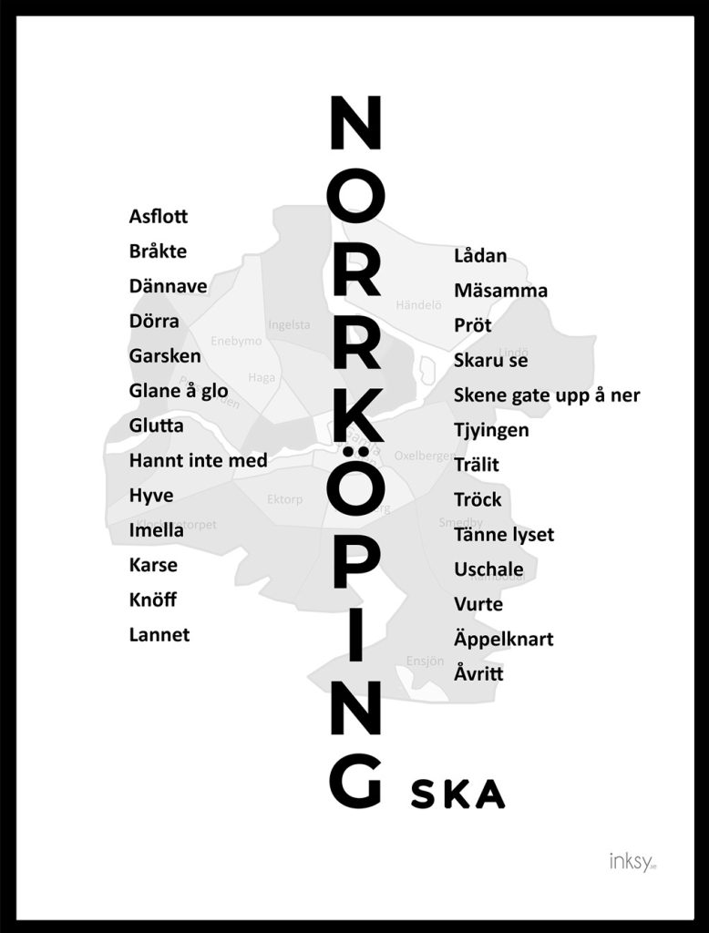 Norrköping Norrköpingska dialekt tavla poster
